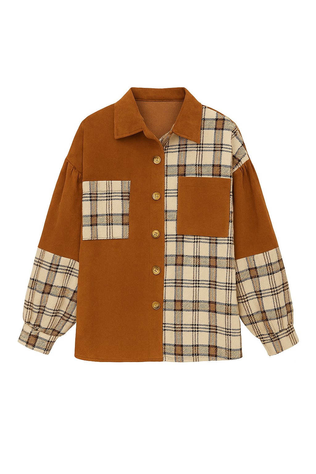 Tuscany Trails" Plaid Contrast Jacket