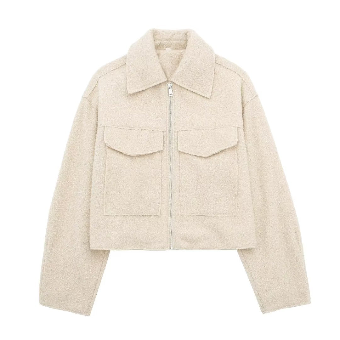 Oslo Cool" Textured Zip-Up Utility Jacket