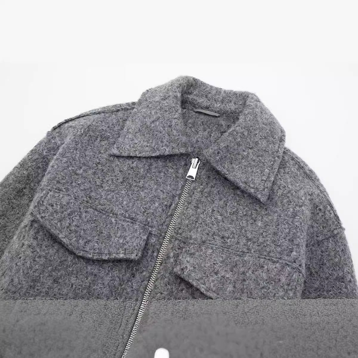Oslo Cool" Textured Zip-Up Utility Jacket