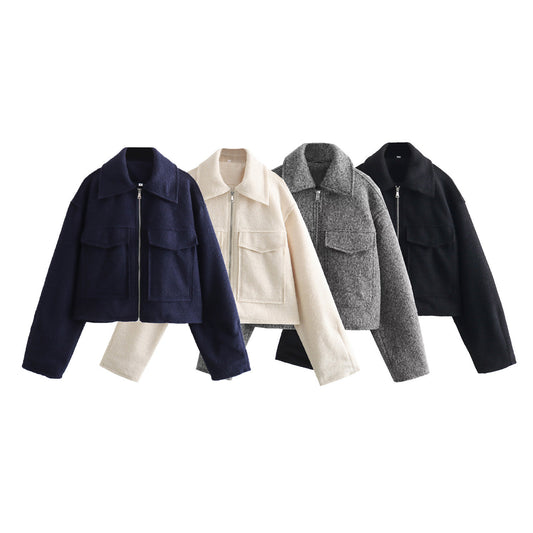 Oslo Cool" Textured Zip-Up Utility Jacket