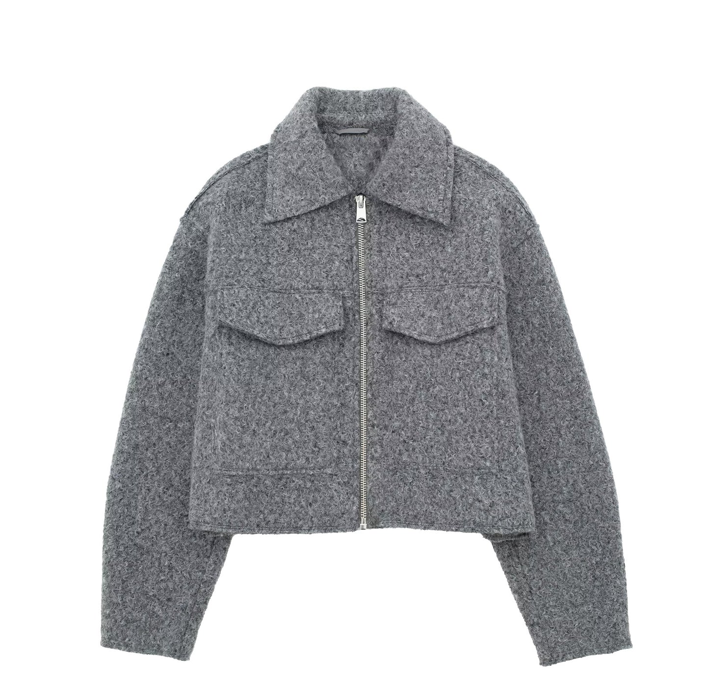 Oslo Cool" Textured Zip-Up Utility Jacket
