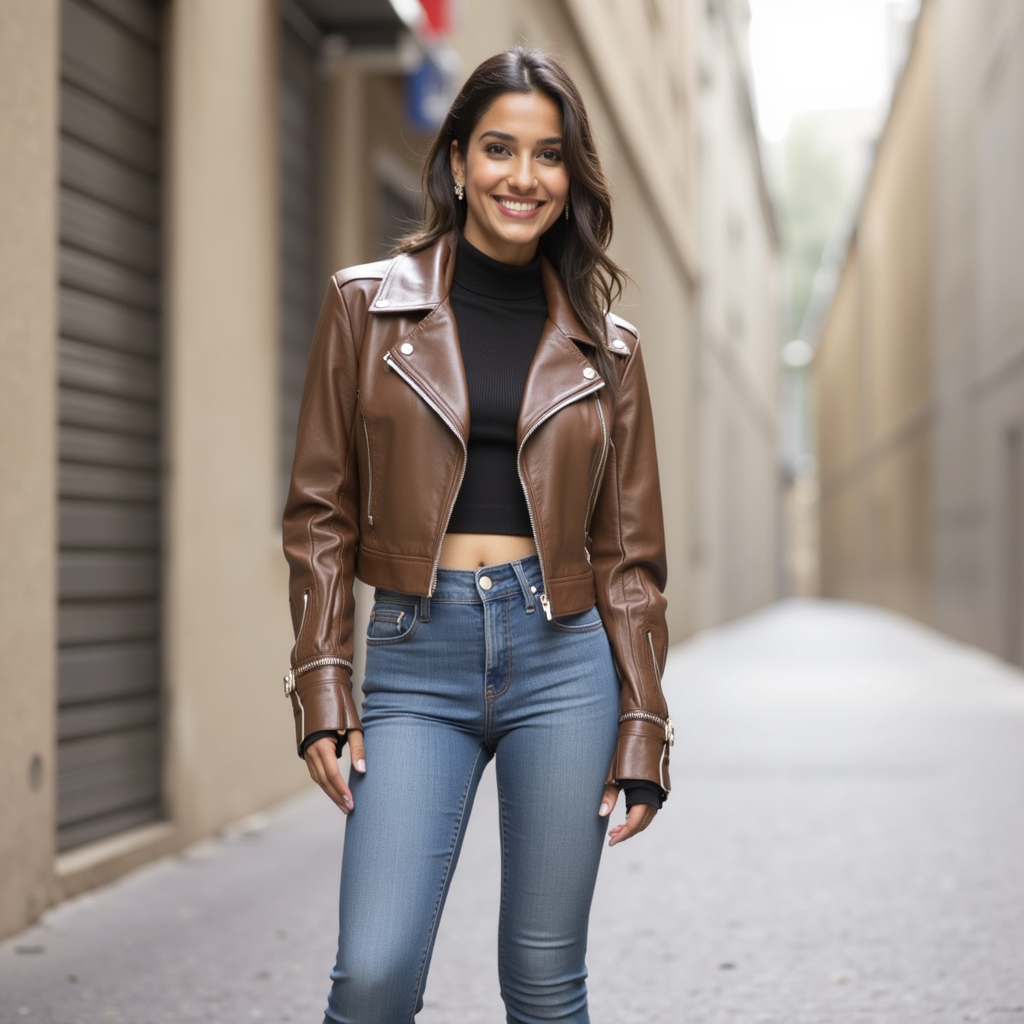 The Verona Cropped Leather Jacket
